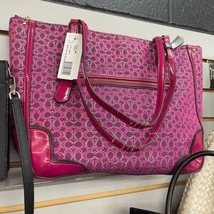 Coach Fuchsia Signature Tote Bag